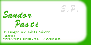 sandor pasti business card