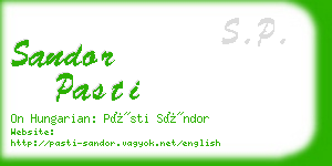 sandor pasti business card